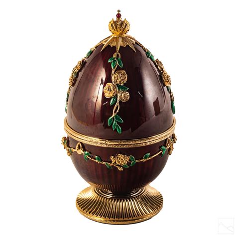 Sold Price Theo Faberge 24k Gold Enamel Red Rose Romanov Egg January