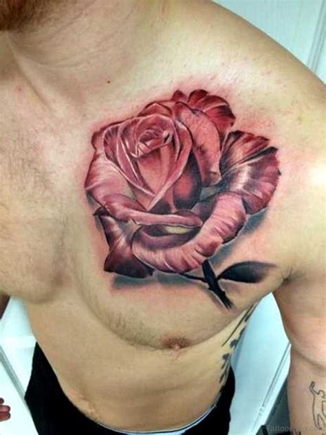 Mind Blowing Rose Tattoos On Chest