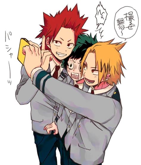 Kirishima Eijirou And Midoriya Izuku And Kaminari Denki My Hero Academia