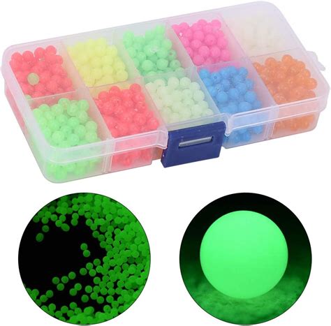 1000pcsbox 4mm Fishing Beads Assorted Soft Luminous Glow