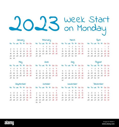 2023 Calendar Free Printable Start Monday Free January 2023 Calendar