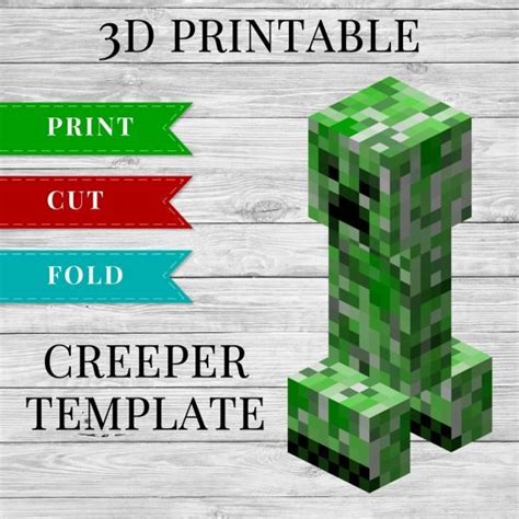 Minecraft Creeper 3d Printable Minecraft Creeper Papercraft Template