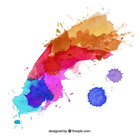 Free Vector Colorful Painting Splashes Vector