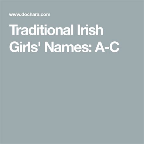 Traditional Irish Girls Names A C Irish Traditions