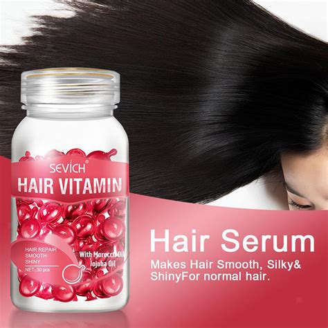 Silky Hair Vitamin Serum Capsule Essence Vitamins E Oil Repair Damaged