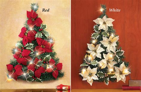 Buy outdoor christmas wall decorations and get the best deals at the lowest prices on ebay! Collections Etc Led Lighted Poinsettia Christmas Tree Wall ...