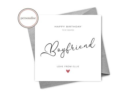 Personalised Boyfriend Birthday Card Birthday Card For Etsy Uk