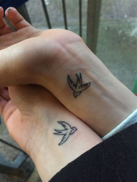 Such strength in one small tattoo! Swallow tattoo Matching, best friend tattoo from travels ...