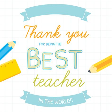 For Being The Best Teacher Thank You Card For Teacher Free