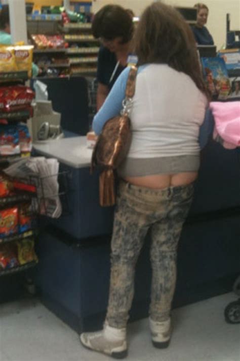 Faded Blue Jeans And Butt Cracks At Walmart Walmart Faxo