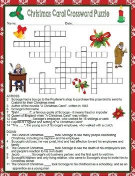 Charles Dickens A Christmas Carol Crossword Word Search Quiz Essay