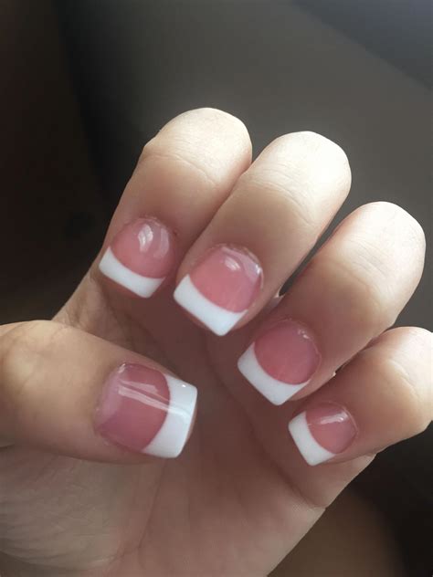Pink And White Acrylic Nails French Tip Short Pretty Bestsummernails