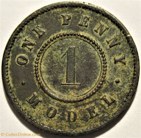 Victoria Penny Model 1844 Token Coins Exonumia Tokens
