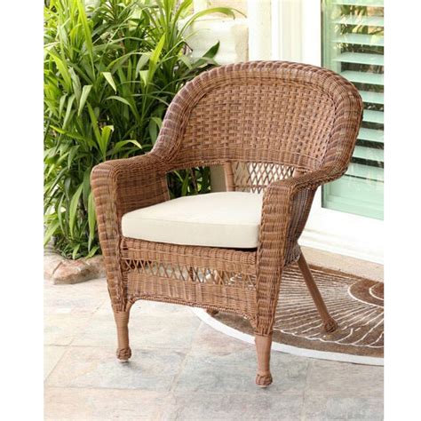 36 Honey Brown Resin Wicker Outdoor Patio Garden Chair With Tan