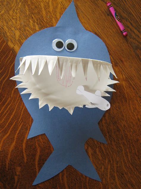 Paper Plate Shark Craft Thanksgiving Crafts Preschool Shark Craft