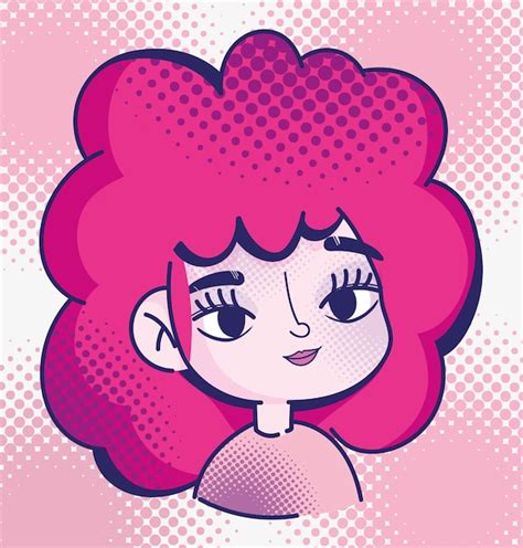 Premium Vector Pop Art Cartoon Cute Girl Red Hair Halftone Comic Design