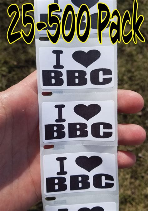 i love bbc 25 500 pack stickers gag sticker gay pride penis etsy