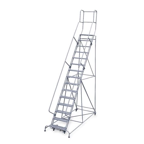 Cotterman 1515r2642a2e10b4w4c1p3 15 Step Rolling Ladder Antislip