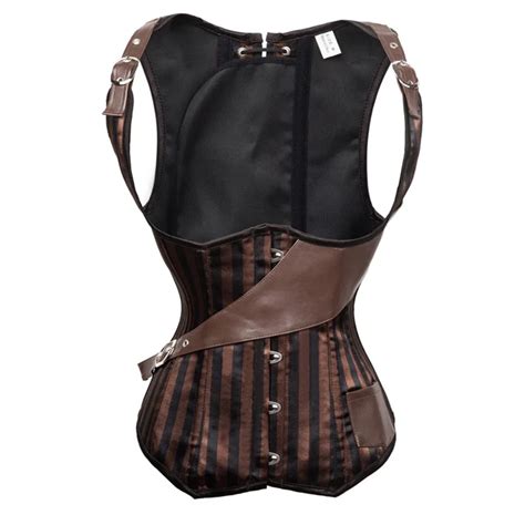 Plus Size Waist Slimming Corset Leather Steampunk Corset Waist Trainer Underbust Corsets And