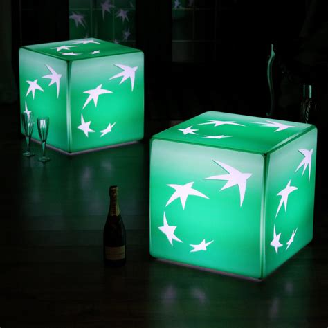 Personalized Light Box With Logo Cordless Led Illuminated Block Displ