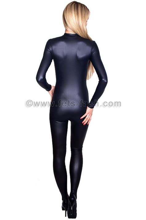 Fets Fash Catsuit With Front Zip Fastener Elastane Leather Optics