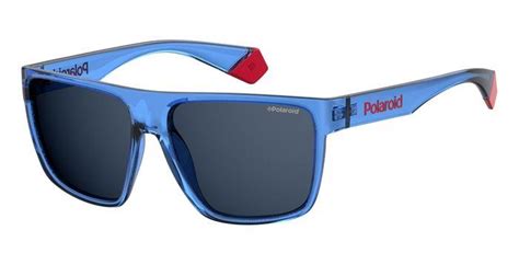Polaroid Polarized Blue Square Sunglasses Pld6076s 0pjp 60 Modesens