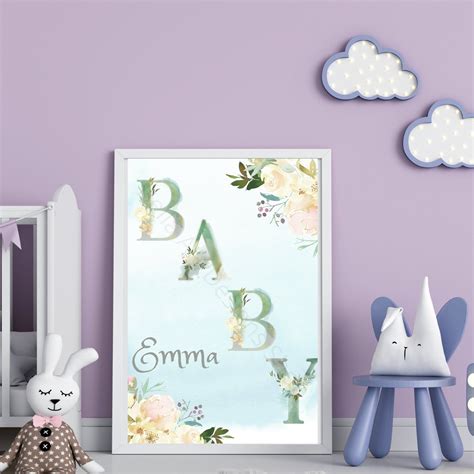 Personalized Name Nursery Wall Art Print Alphabet Letters Etsy