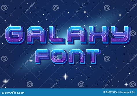 Galaxy Font Logo On Space Background Stock Vector Illustration Of