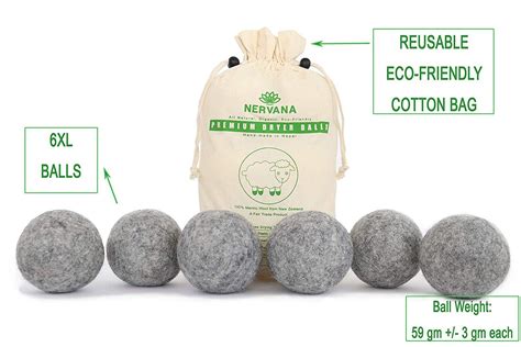 organic wool dryer balls grey 6 xl premium quality reusable natural fabric softener 100 hand