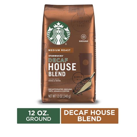 Starbucks Decaf Ground Coffee — House Blend — 100 Arabica — 1 Bag 12