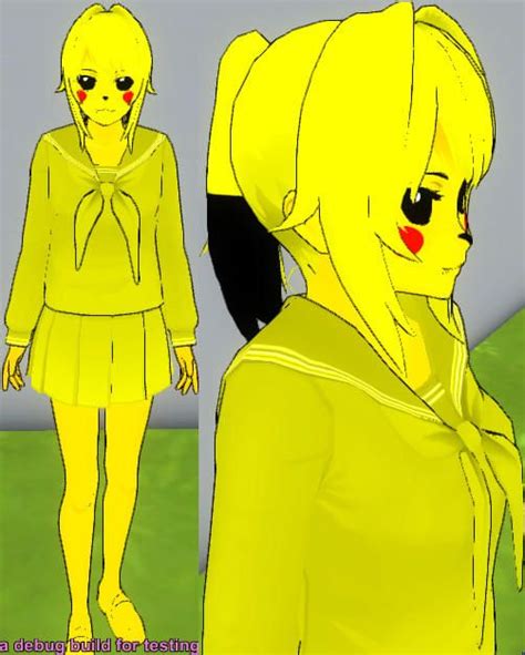 Yandere Sim Skin Pikachu By Televicat Pikachu Yandere Yandere