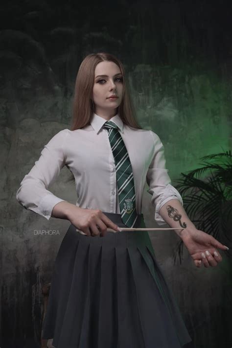 Slytherin Student From Hogwarts Legacy Stripped Down To Her Underwear Sexy Cosplay