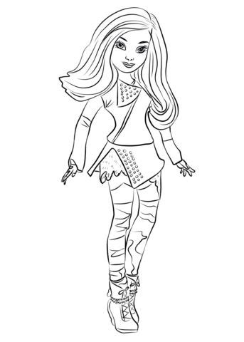 Immerse yourself with the young heirs of evil wizards in the fabulous world of disney. Disney Descendants Coloring Pages Free | Descendants ...