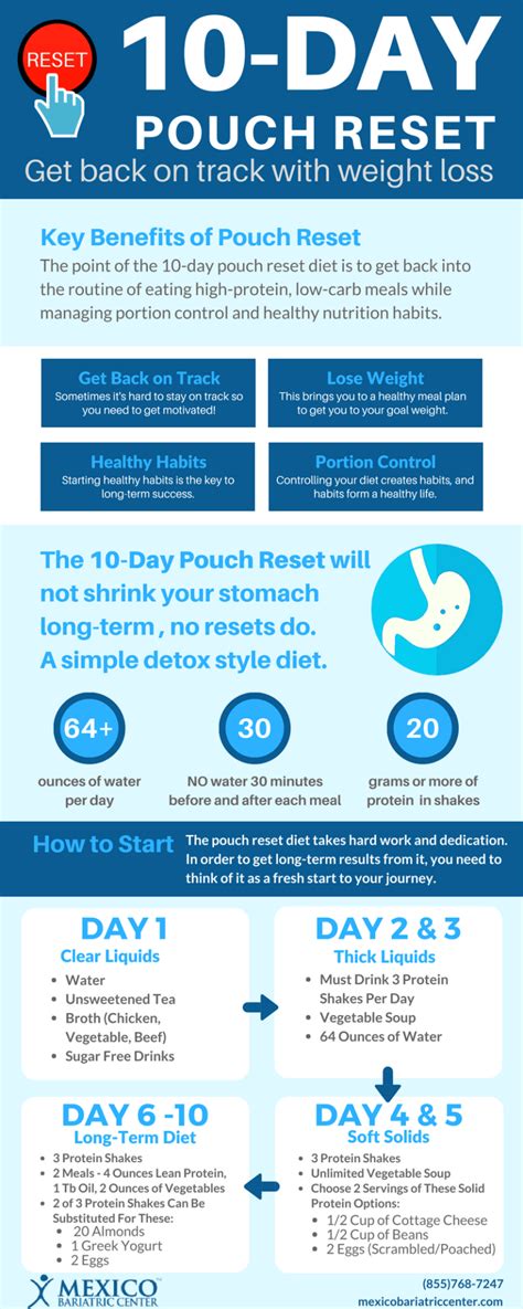 10 Day Pouch Reset Diet Infographic In 2019 Pouch Reset Bariatric