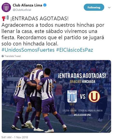 Alianza Lima Vs Universitario Se Agotaron Las Entradas Para El