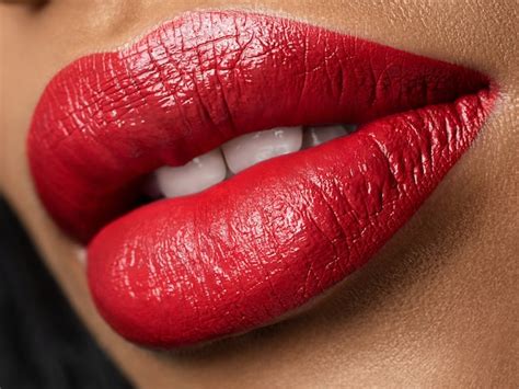 Premium Photo Close Up View Of Beautiful Woman Lips With Red Lipstick