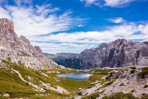 Beautiful Mountain Lakes In Italian Dolomites Hiking And Recreation