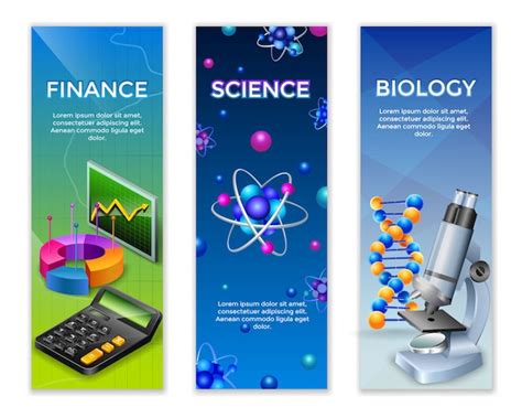 Free Vector Science Vertical Banners Set