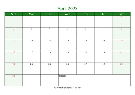 2023 April Calendars Printablecalendar4ucom