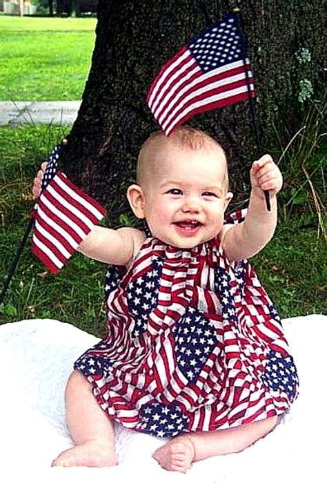 Enjoying The Independence Day Parade Patriotic Baby July Baby