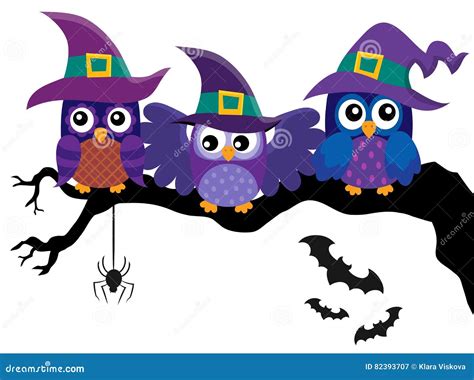 Owl Witches Theme Image 2 Stock Vector Illustration Of Owls 82393707