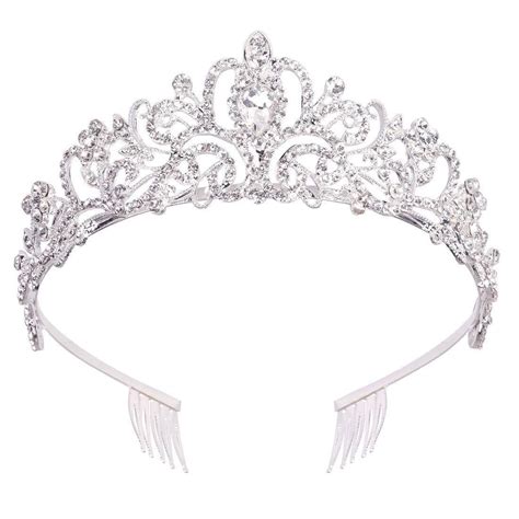 Didder Silver Crystal Tiara Crowns For Women Girls Princess Elegant