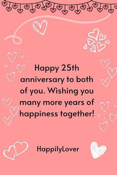 A Pink Background With Hearts And The Words Happy 25th Anniversary To