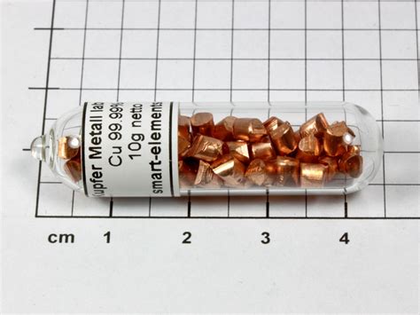 Pure Copper Granules 3mm 9999 Purity Under Argon 10 Grams