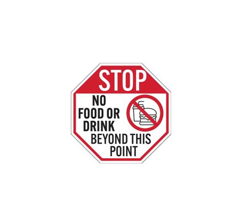 No Food Or Drink Beyond This Point Plastic Sign