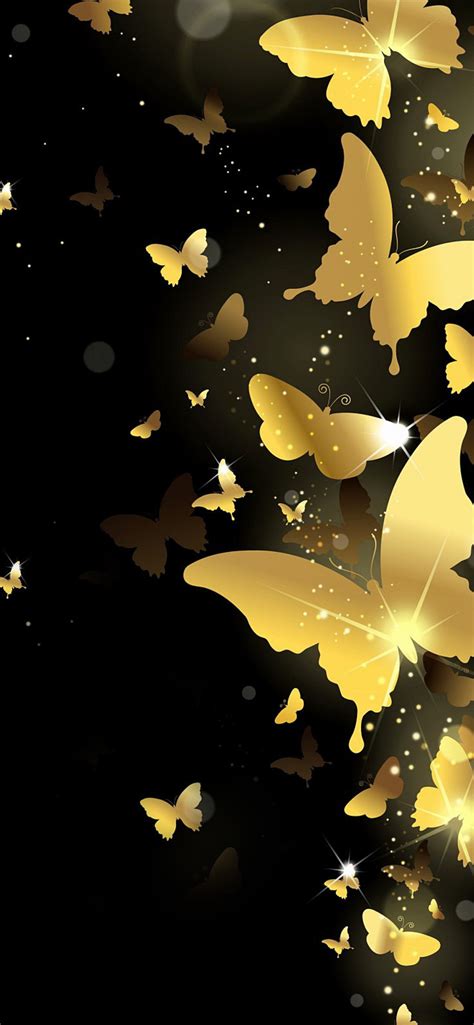 Golden Butterflies Wallpaper For 1170x2532