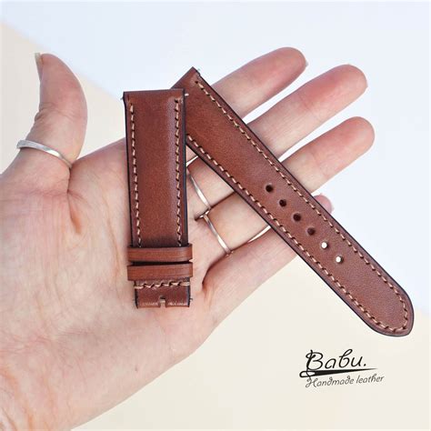 Custom Vachetta Leather Watch Band Brown Cow Leather Watch Strap Sw136