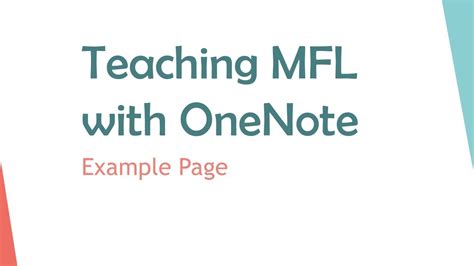 Teaching MFL With OneNote Example Pages GCSE German YouTube