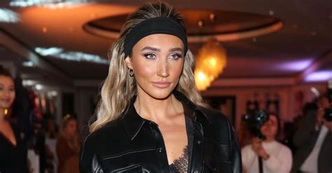 Megan Mckenna Goes Saucy Puts Her Lace Bra On Show In Black Leather Ensembe At Her Lingerie Launch