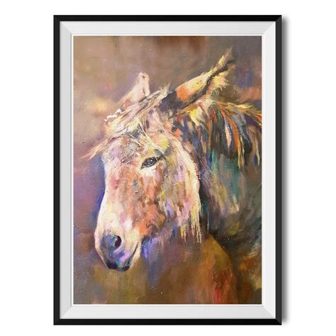 Donkey Print By Sue Gardner Donkey Wall Art Horse Print Etsy Uk